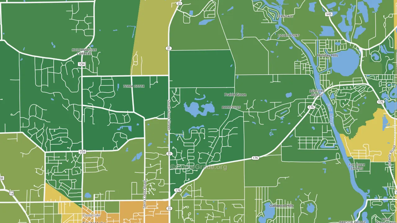 Prairie Grove, IL Map of Vandalism Rates