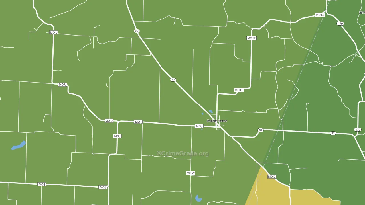Prairie Home, MO Map of Vandalism Rates