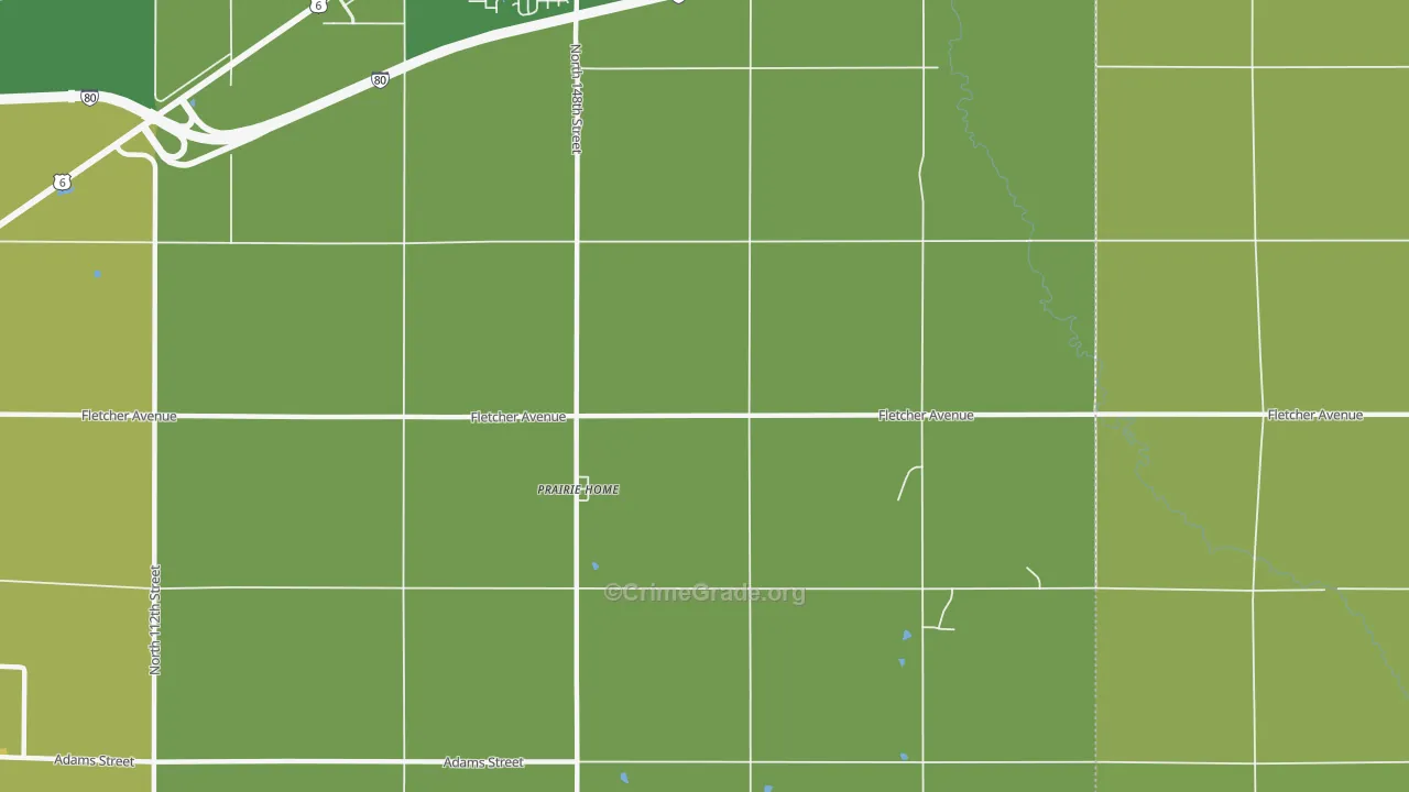Prairie Home, NE Map of Vandalism Rates