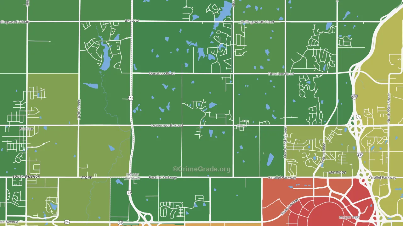 Prairie-Piper-KC-KS, Kansas City, KS Map of Vandalism Rates