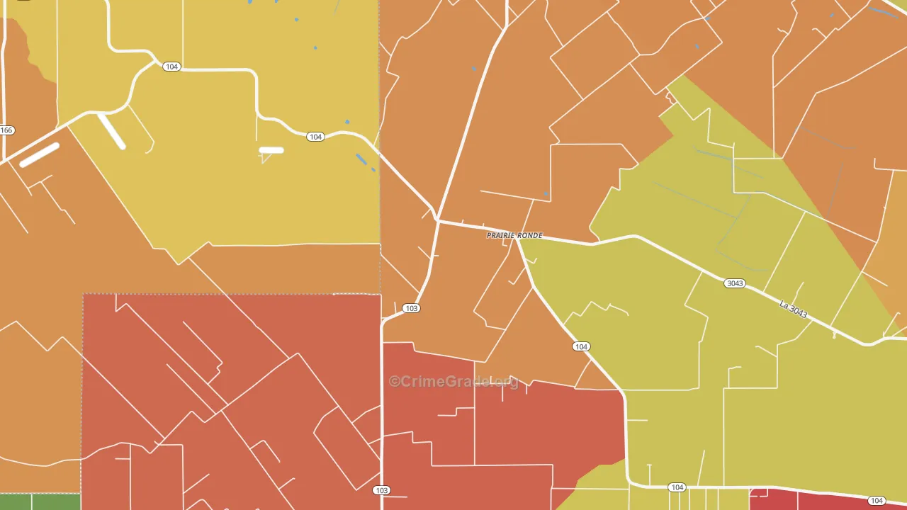 Prairie Ronde, LA Map of Vandalism Rates