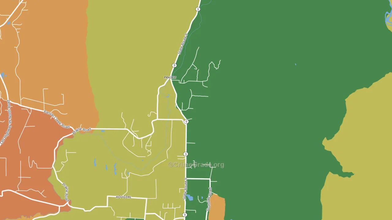 Prairie, WA Map of Vandalism Rates
