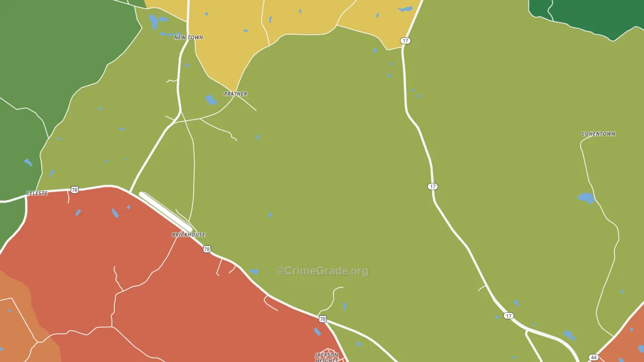 Prather, GA Map of Vandalism Rates