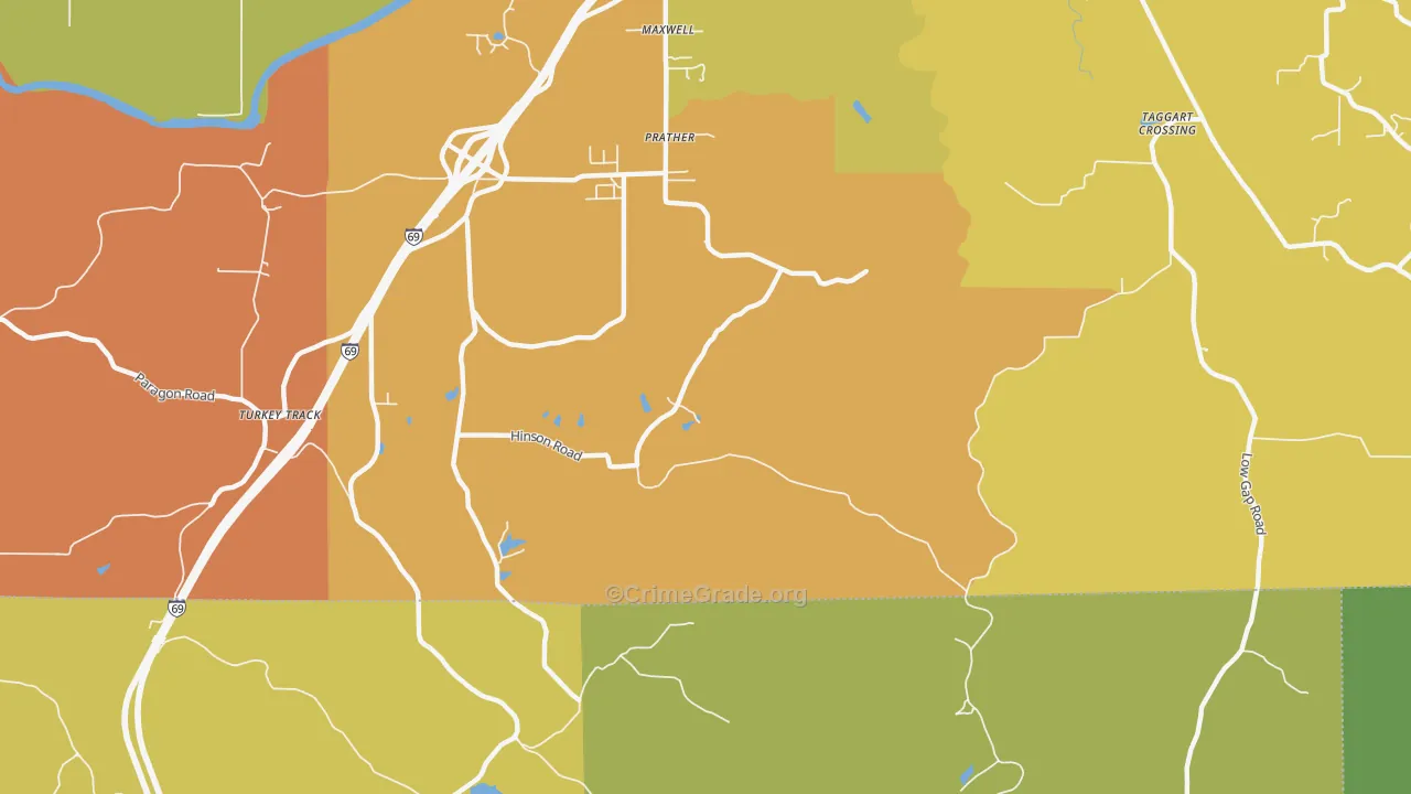 Prather, IN Map of Vandalism Rates