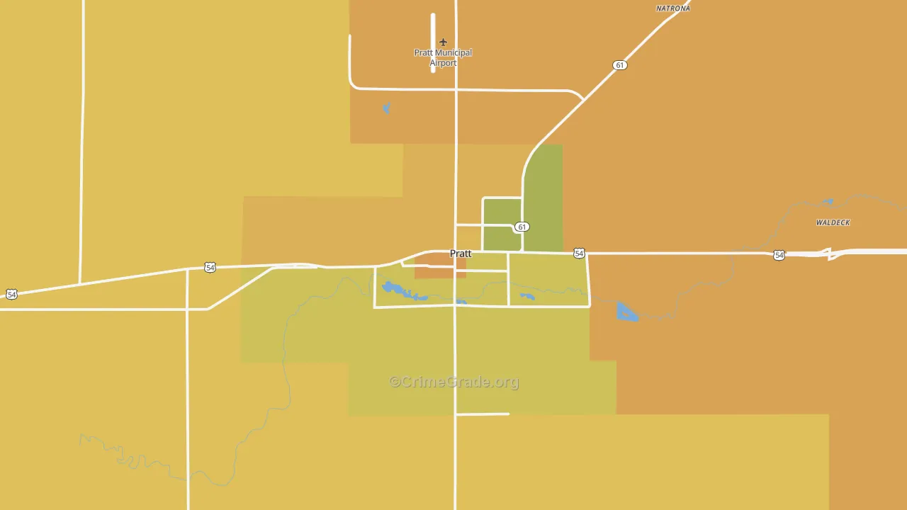Pratt, KS Map of Vandalism Rates