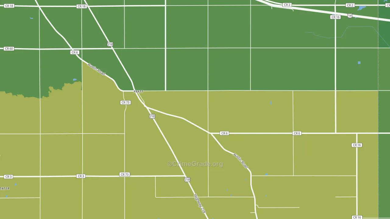 Pratt, MN Map of Vandalism Rates