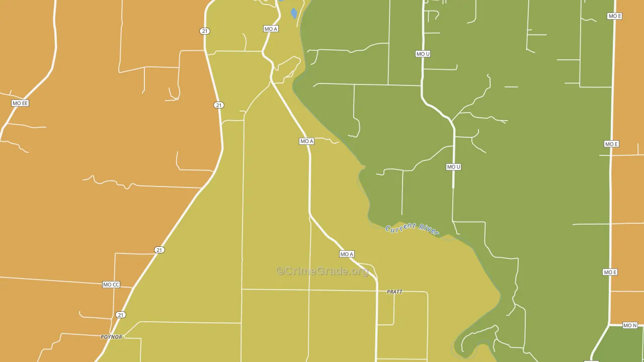 Pratt, MO Map of Vandalism Rates