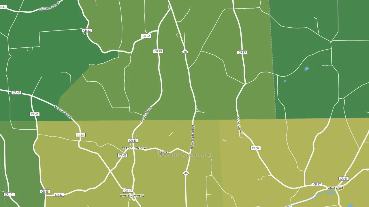 Pratts Hollow, NY Map of Vandalism Rates