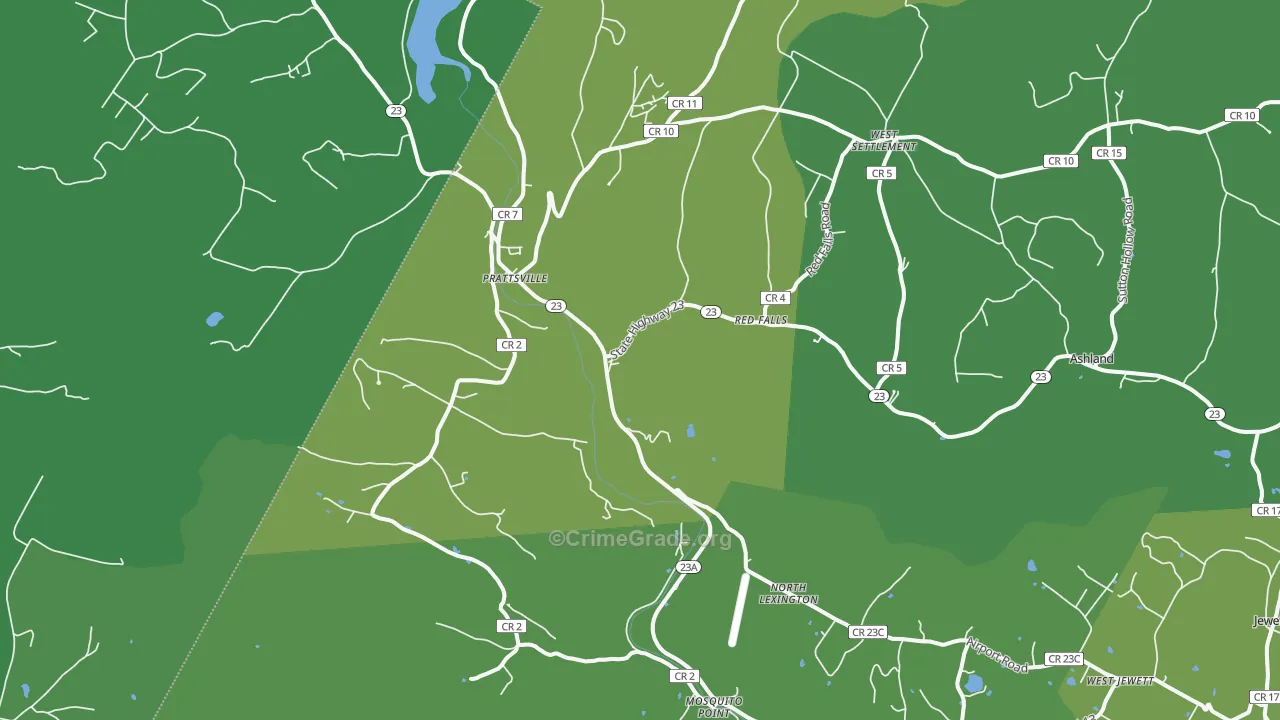 Prattsville, NY Map of Vandalism Rates