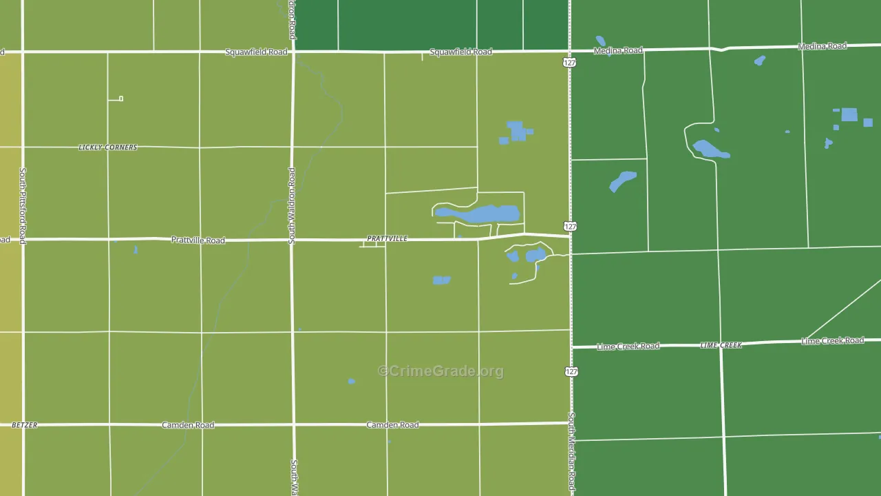 Prattville, MI Map of Vandalism Rates