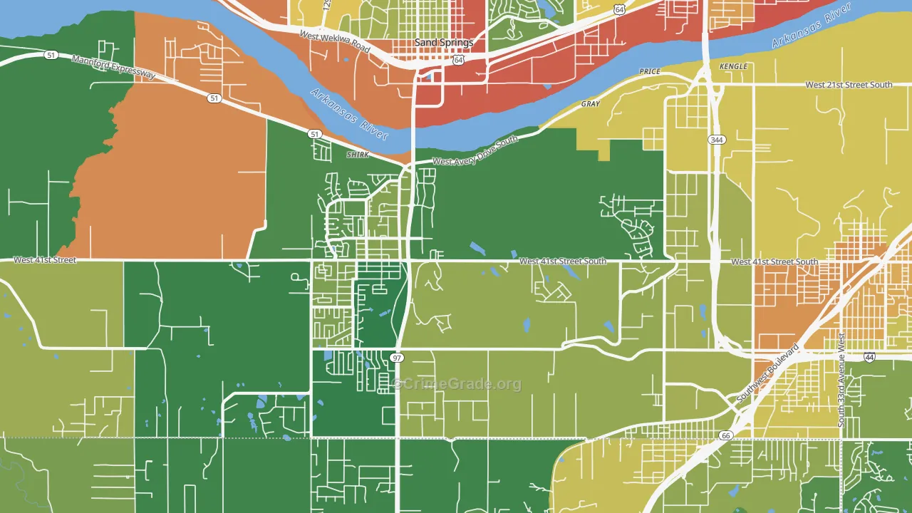 Prattville, OK Map of Vandalism Rates