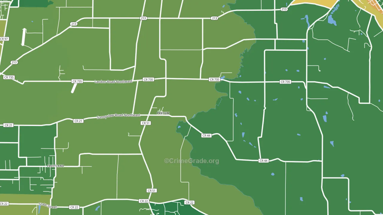 Pratum, OR Map of Vandalism Rates