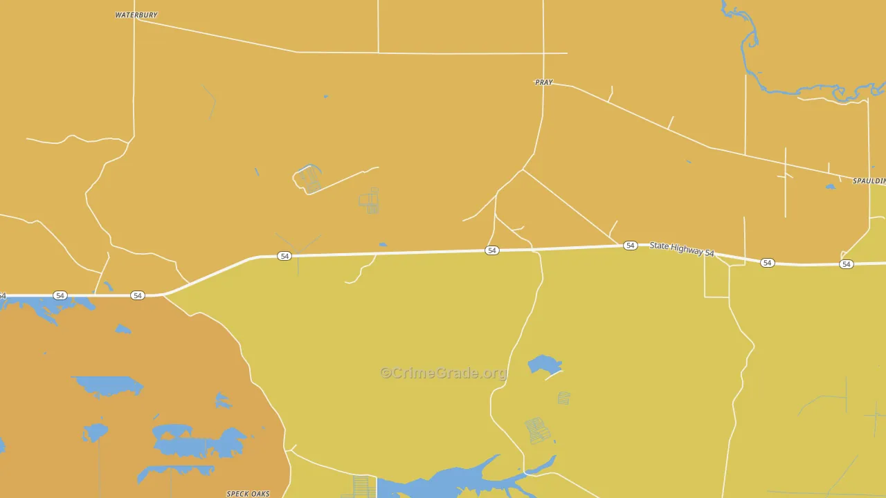 Pray, WI Map of Vandalism Rates