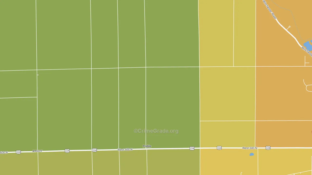 Preble, IN Map of Vandalism Rates