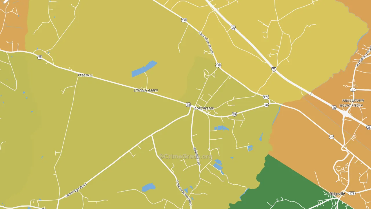 Pregnall, SC Map of Vandalism Rates