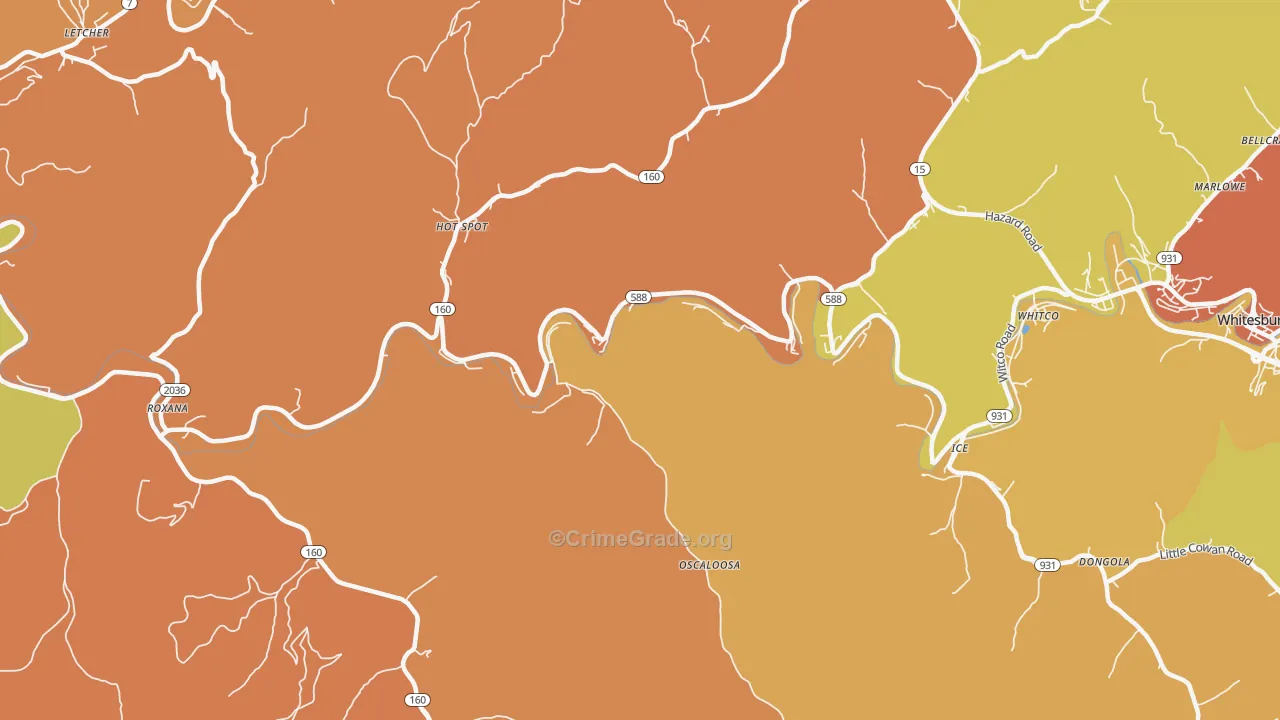 Premium, KY Map of Vandalism Rates
