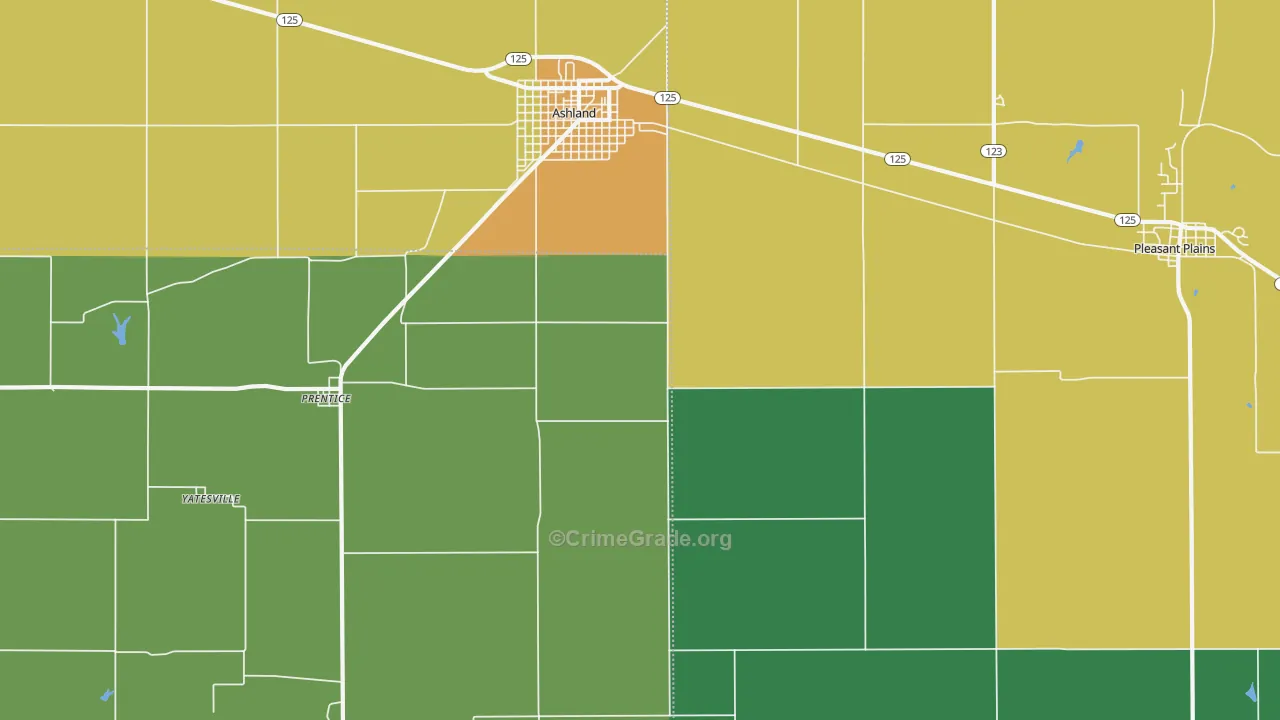 Prentice, IL Map of Vandalism Rates