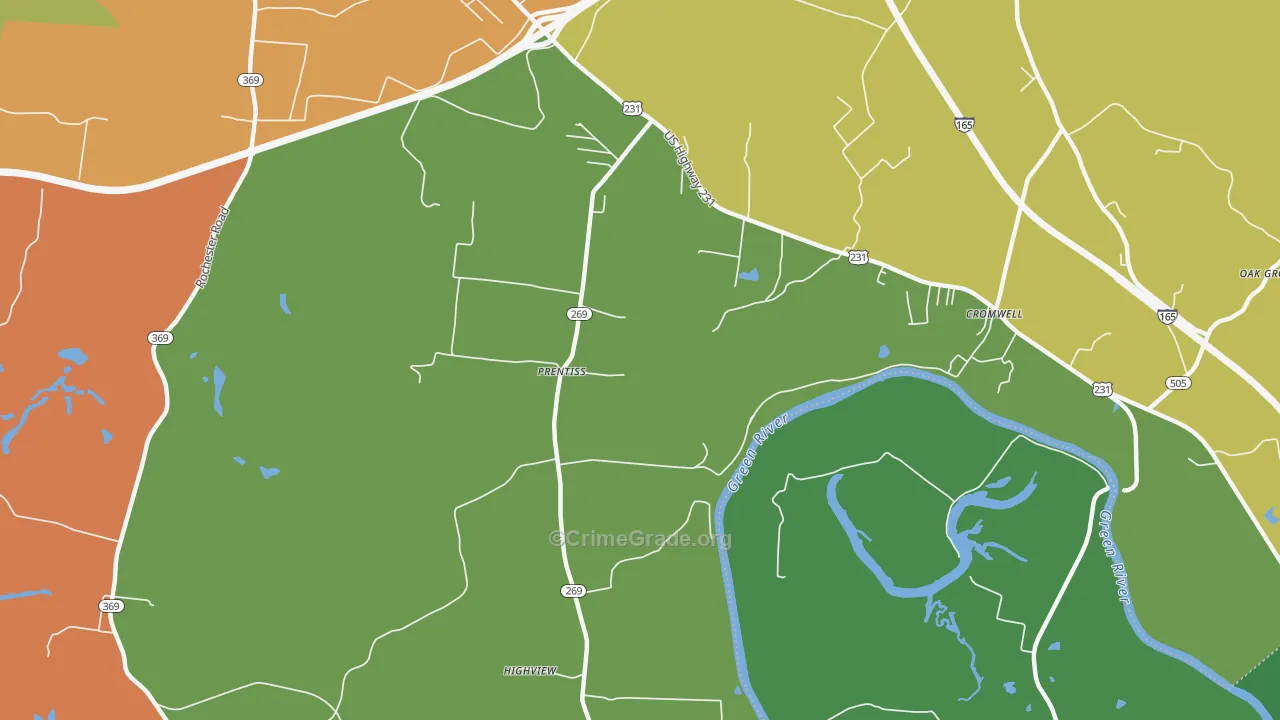 Prentiss, KY Map of Vandalism Rates