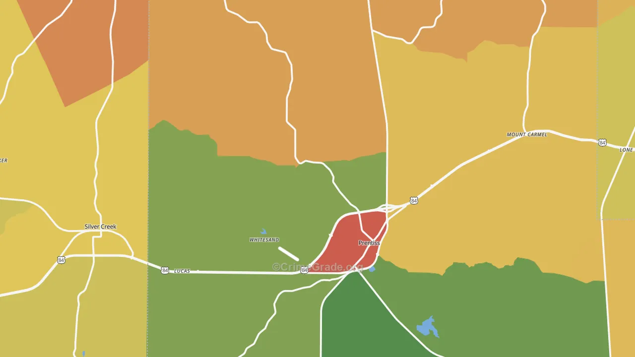 Prentiss, MS Map of Vandalism Rates