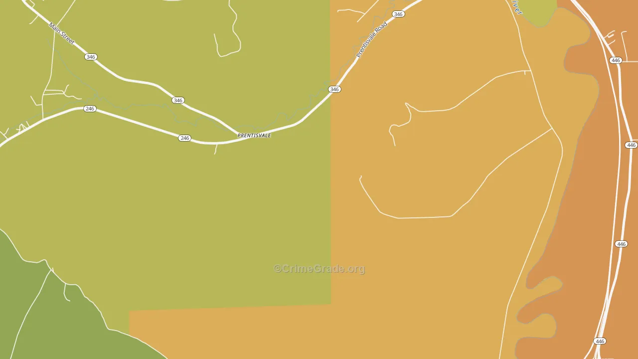 Prentisvale, PA Map of Vandalism Rates
