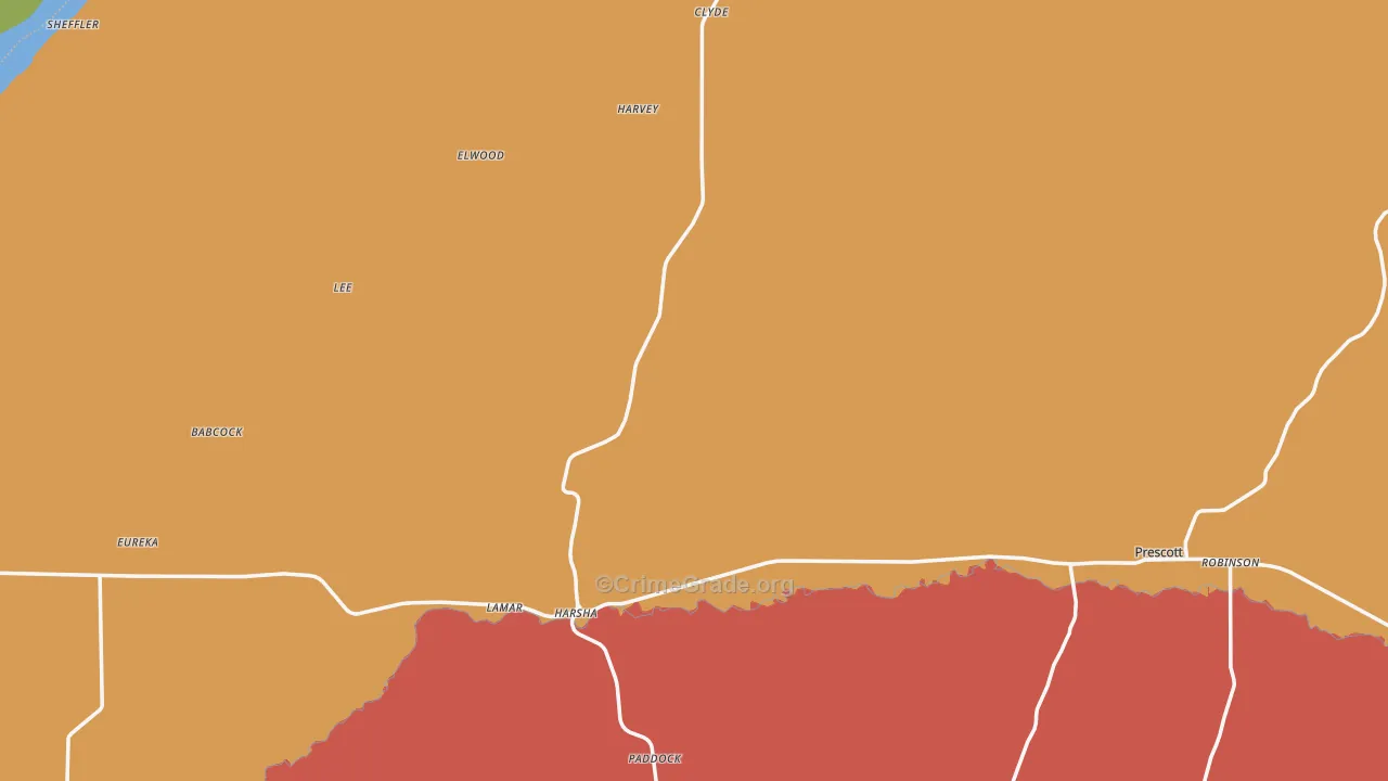 Prescott, WA Map of Vandalism Rates