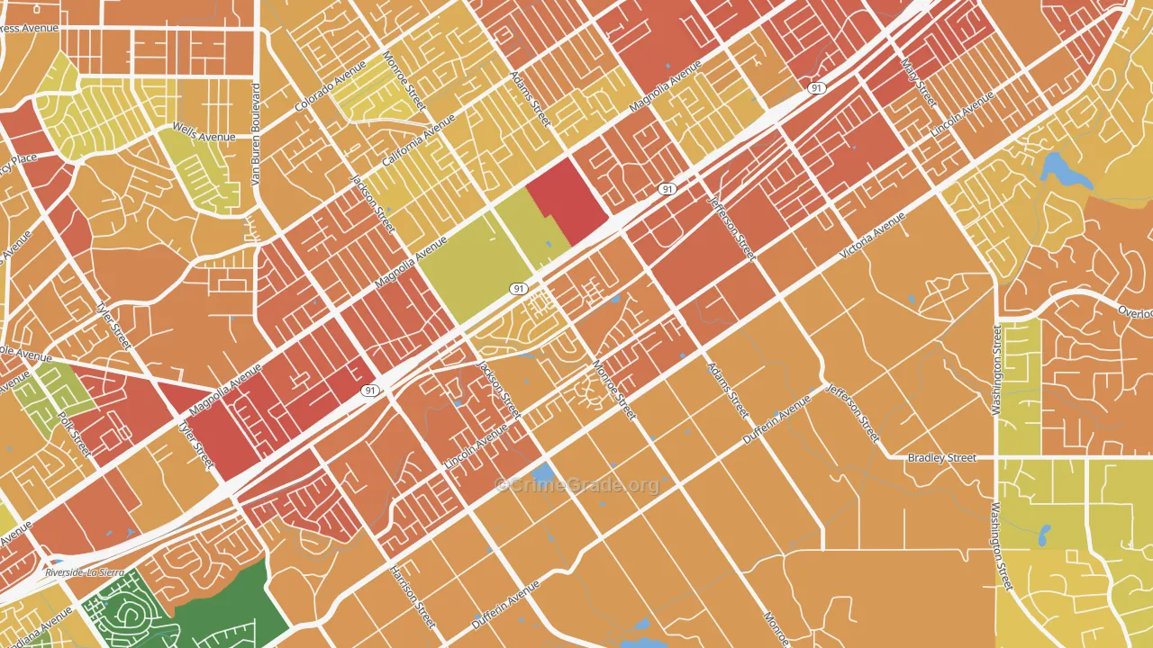Presidential Park, Riverside, CA Map of Vandalism Rates