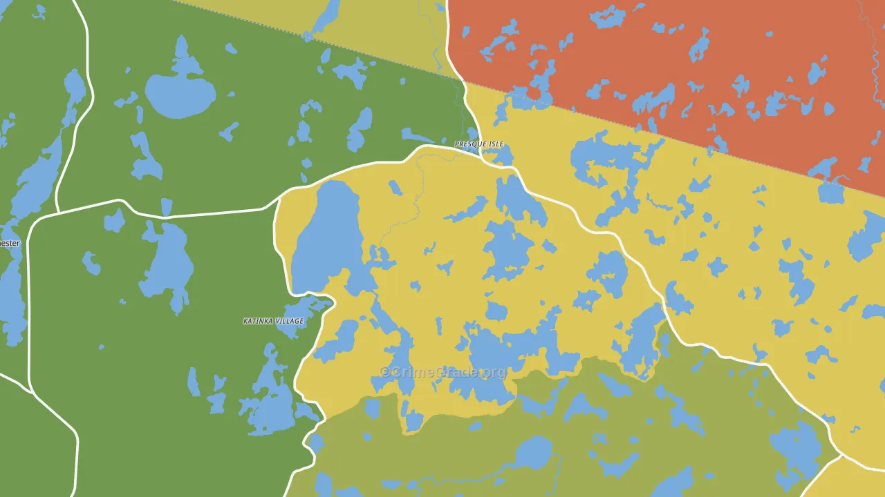 Presque Isle, WI Map of Vandalism Rates