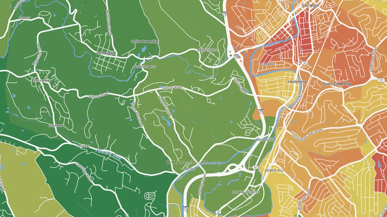 Presto, PA Map of Vandalism Rates