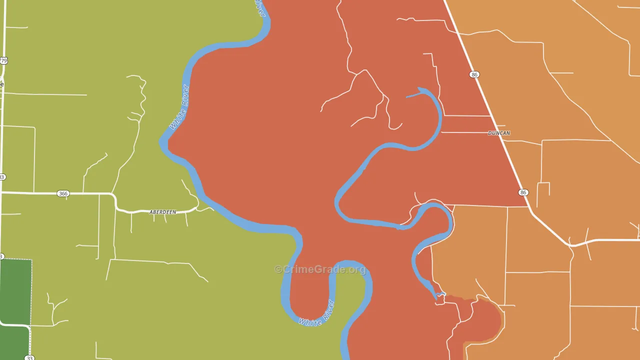 Preston Ferry, AR Map of Vandalism Rates