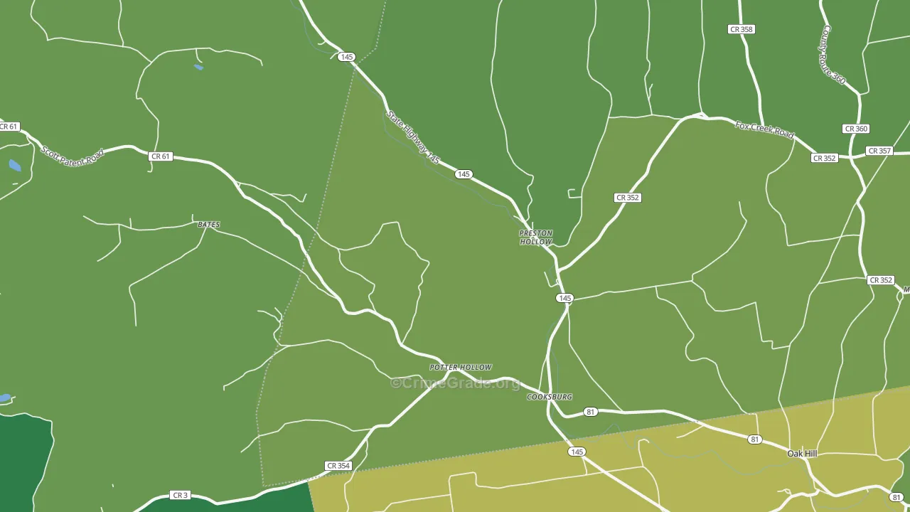 Preston Hollow, NY Map of Vandalism Rates