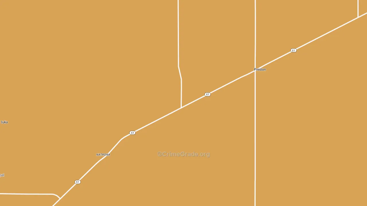 Preston, KS Map of Vandalism Rates