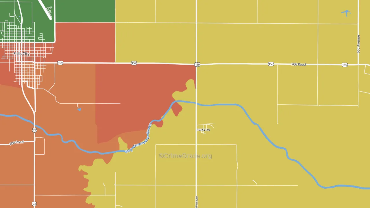 Preston, NE Map of Vandalism Rates