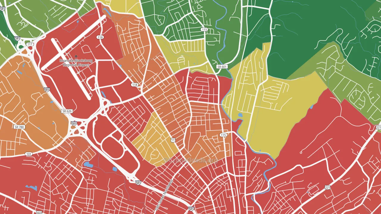Preston Park, Roanoke, VA Map of Vandalism Rates