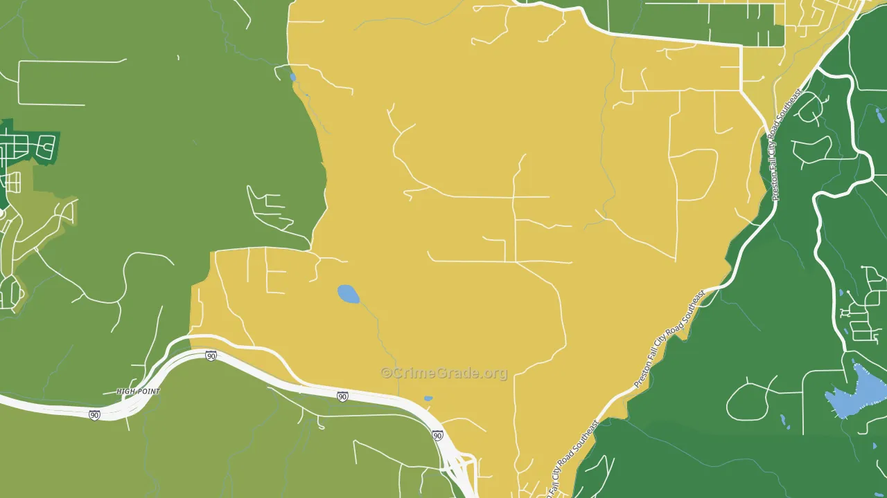 Preston, WA Map of Vandalism Rates