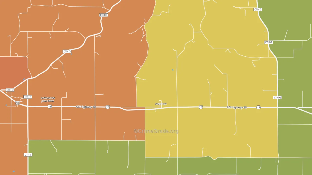 Preston, WI Map of Vandalism Rates