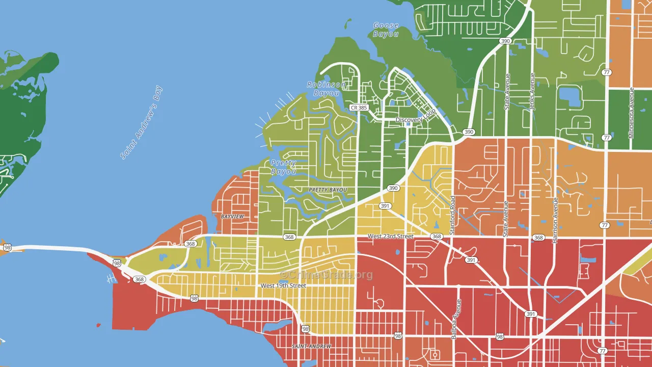 Pretty Bayou, FL Map of Vandalism Rates