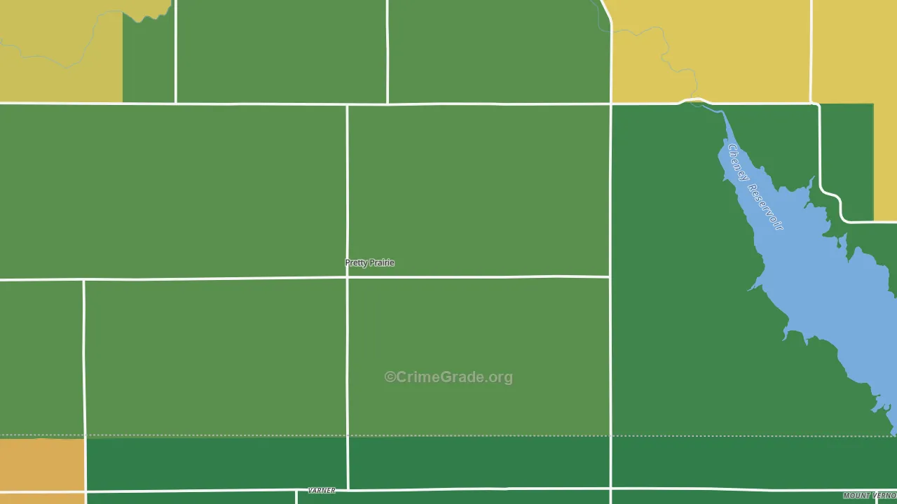 Pretty Prairie, KS Map of Vandalism Rates