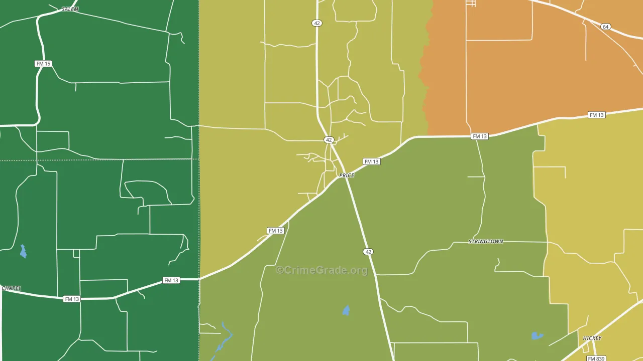 Price, TX Map of Vandalism Rates