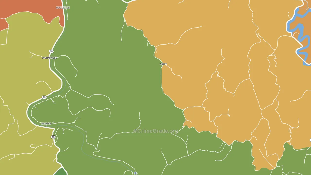 Price, WV Map of Vandalism Rates