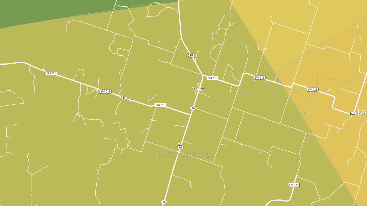Priddy, TX Map of Vandalism Rates