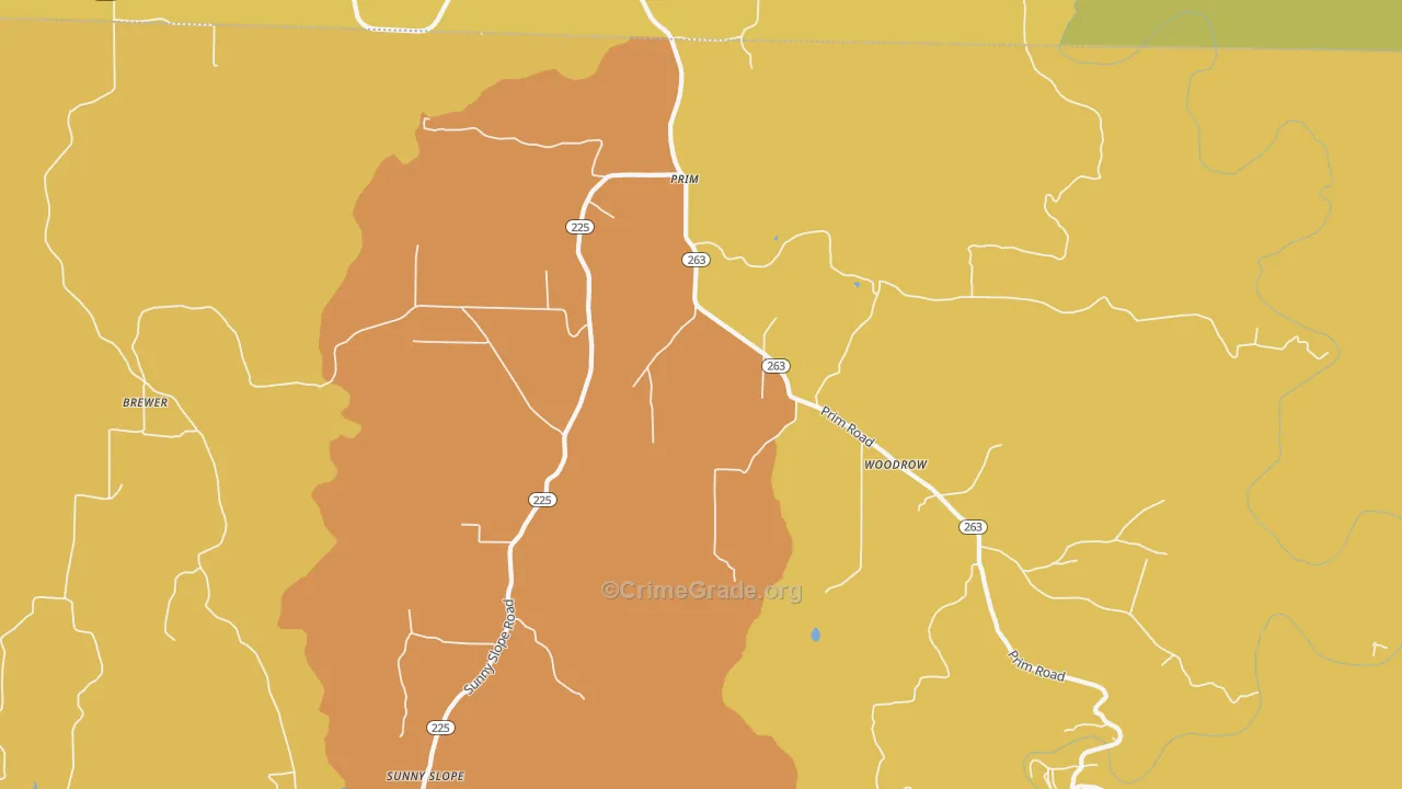 Prim, AR Map of Vandalism Rates