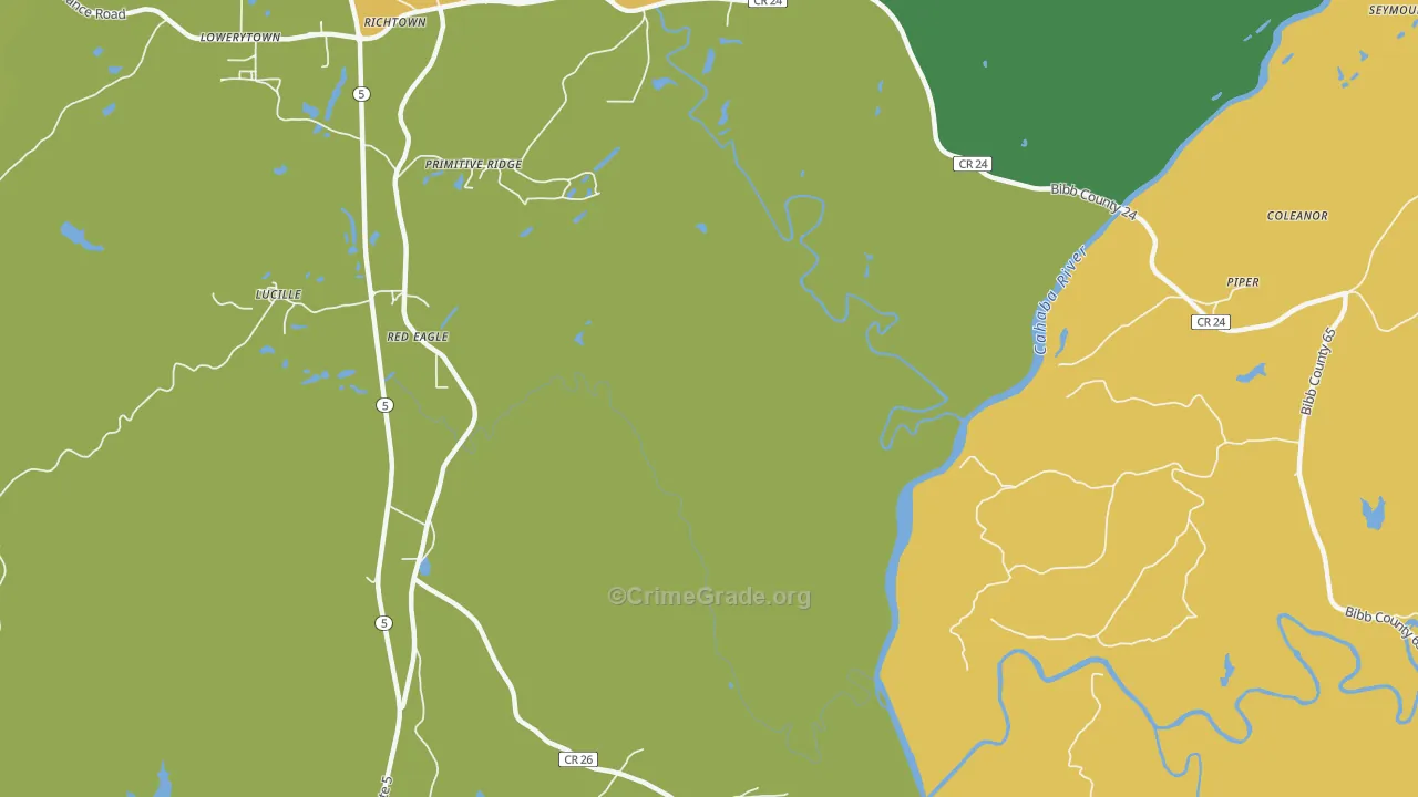 Primitive Ridge, AL Map of Vandalism Rates