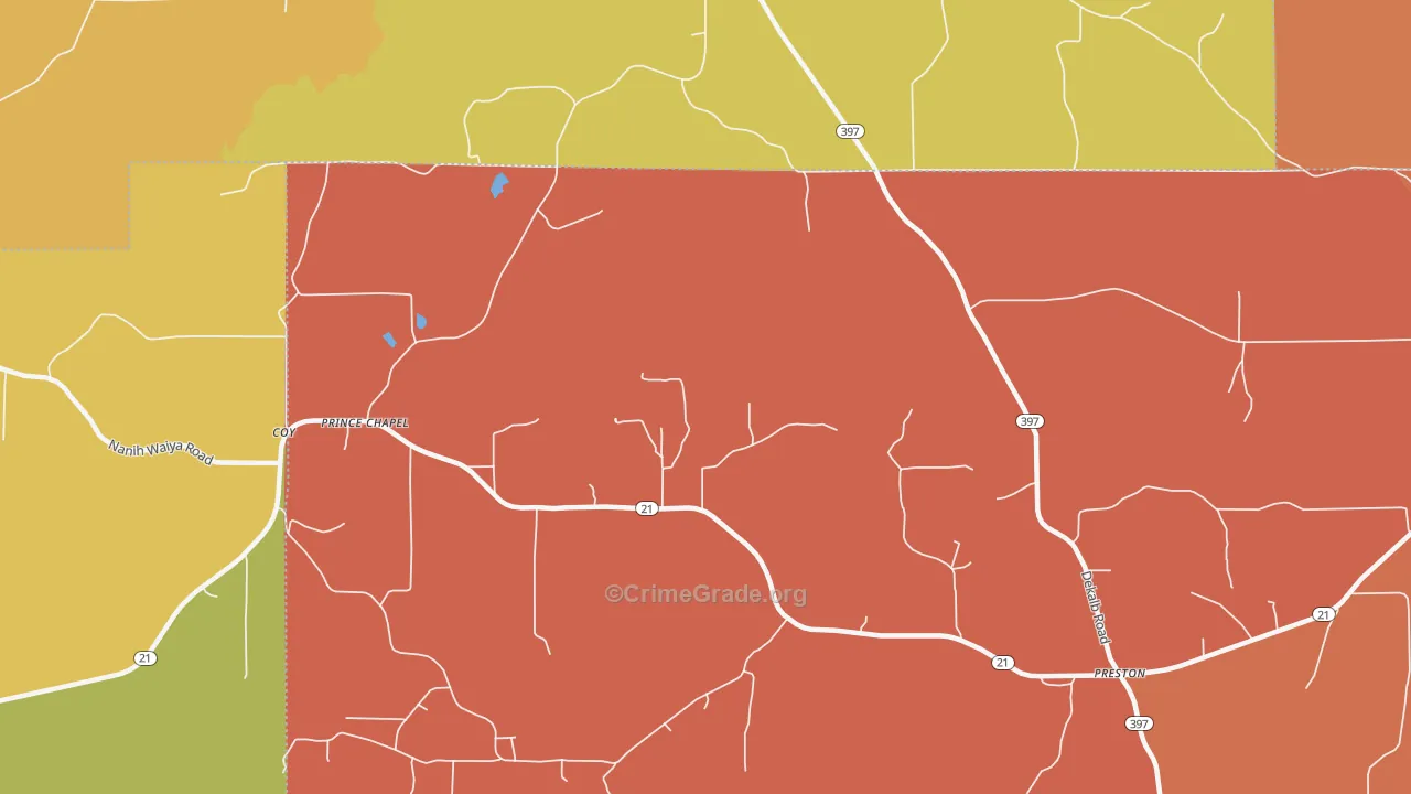 Prince Chapel, MS Map of Vandalism Rates