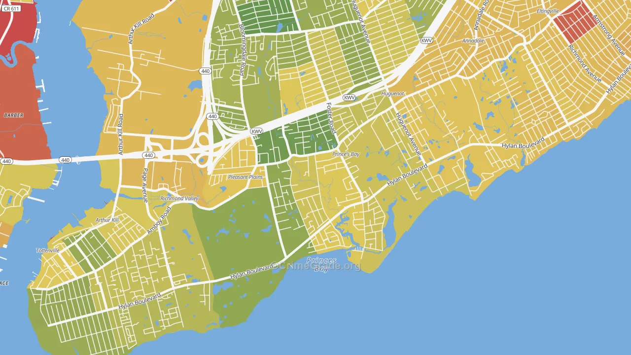 Prince's Bay, Staten Island, NY Map of Vandalism Rates