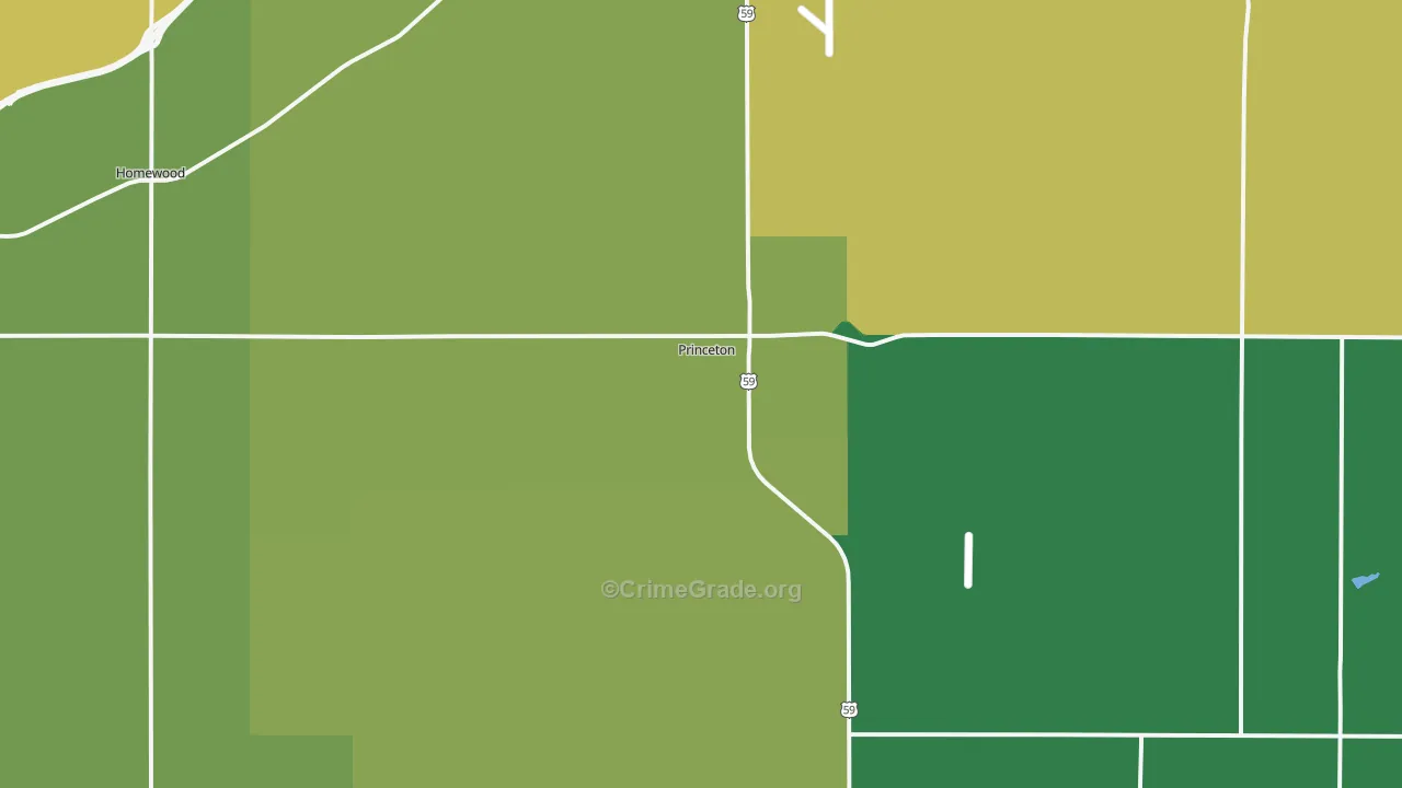 Princeton, KS Map of Vandalism Rates