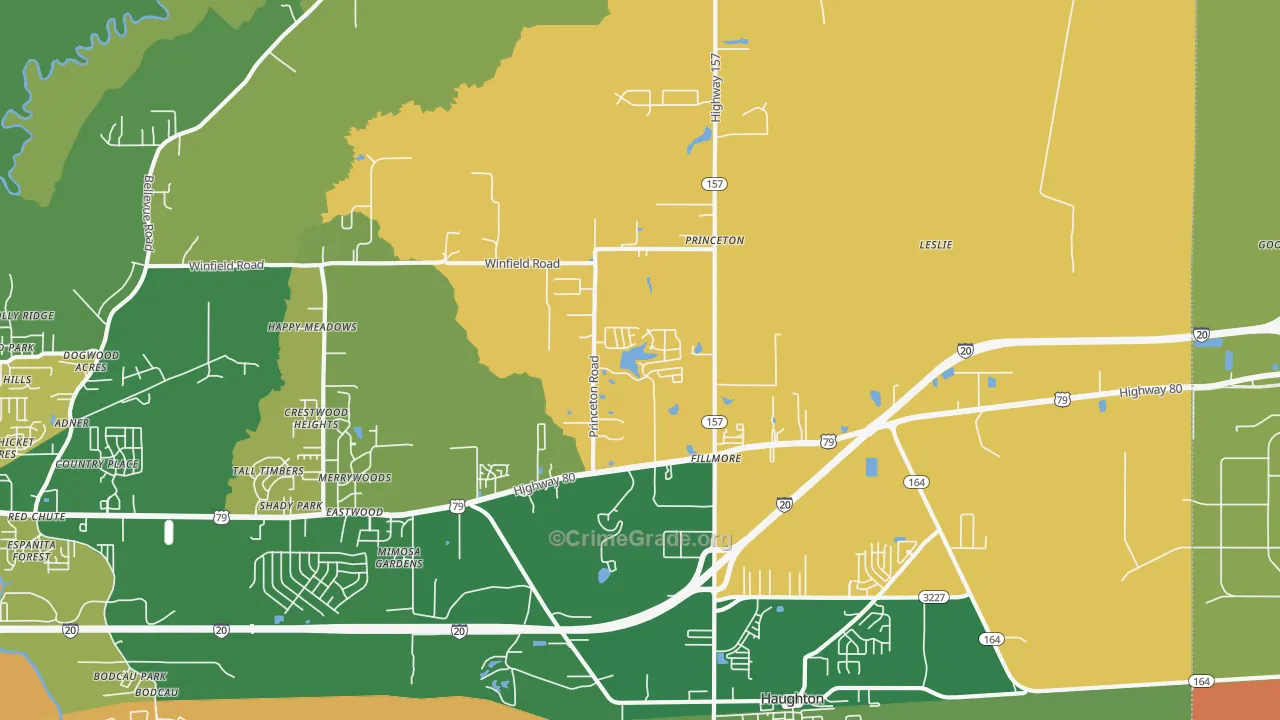 Princeton, LA Map of Vandalism Rates