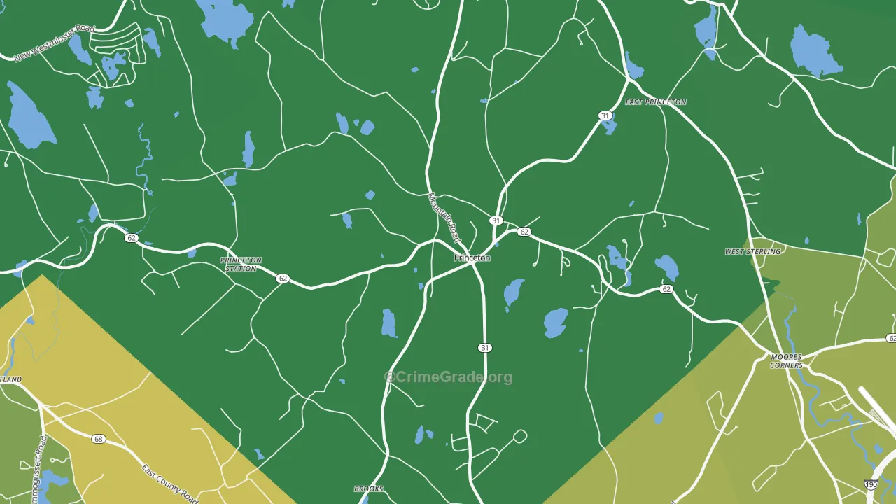 Princeton, MA Map of Vandalism Rates