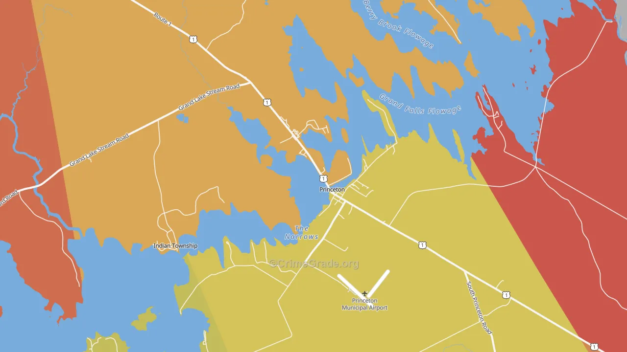 Princeton, ME Map of Vandalism Rates