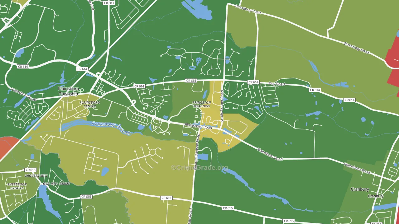 Princeton Meadows, NJ Map of Vandalism Rates