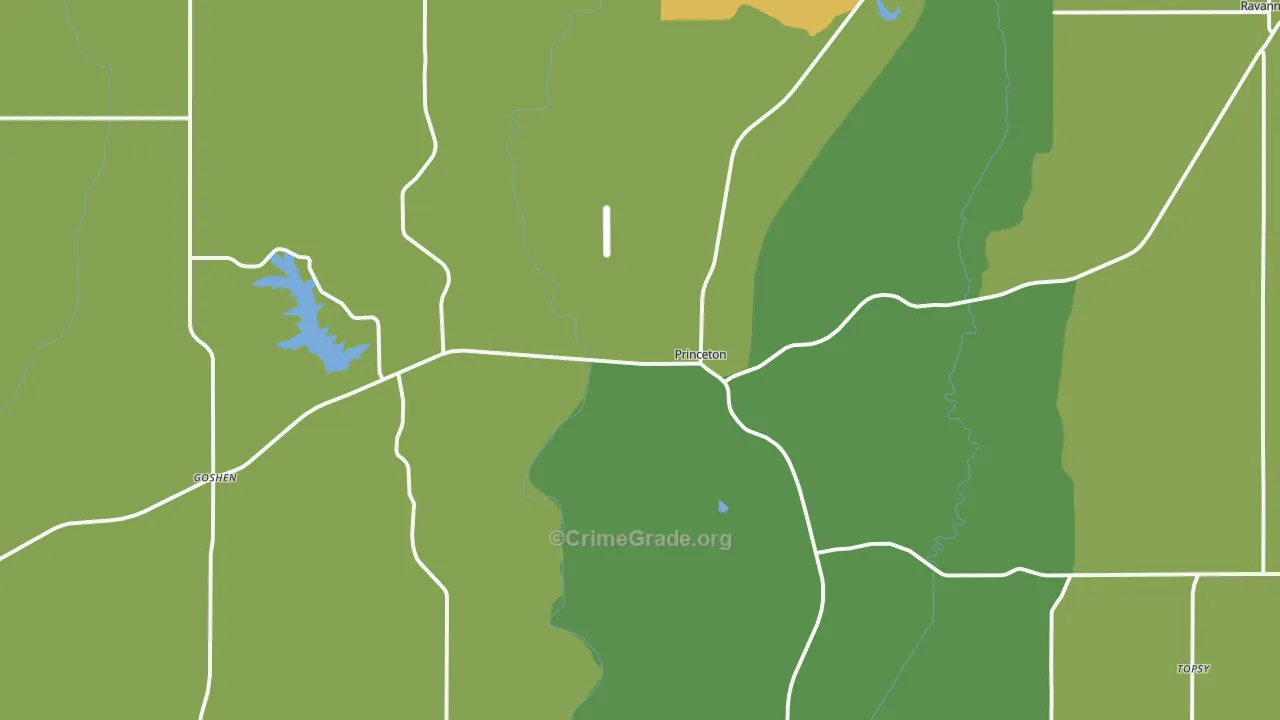 Princeton, MO Map of Vandalism Rates